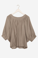 Batwing Silk Top (Sandy) - Front