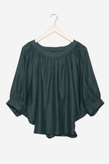 Batwing Silk Top (Teal) - Front