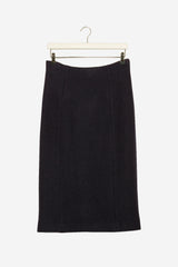 Bouclé navy pencil skirt